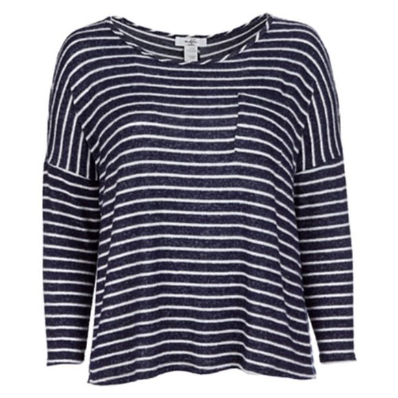 Moa Moa Plus Size Stripe Back Button Top - NWT - Picture 1 of 2